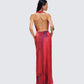 Sayla Red Abstract Print Maxi Dress