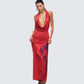 Sayla Red Abstract Print Maxi Dress