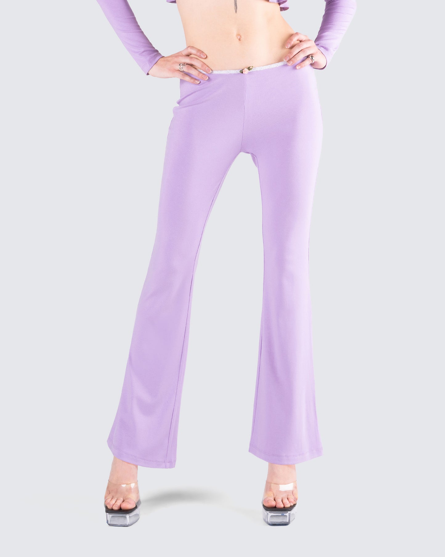 Scout Purple Rib Flared Pants