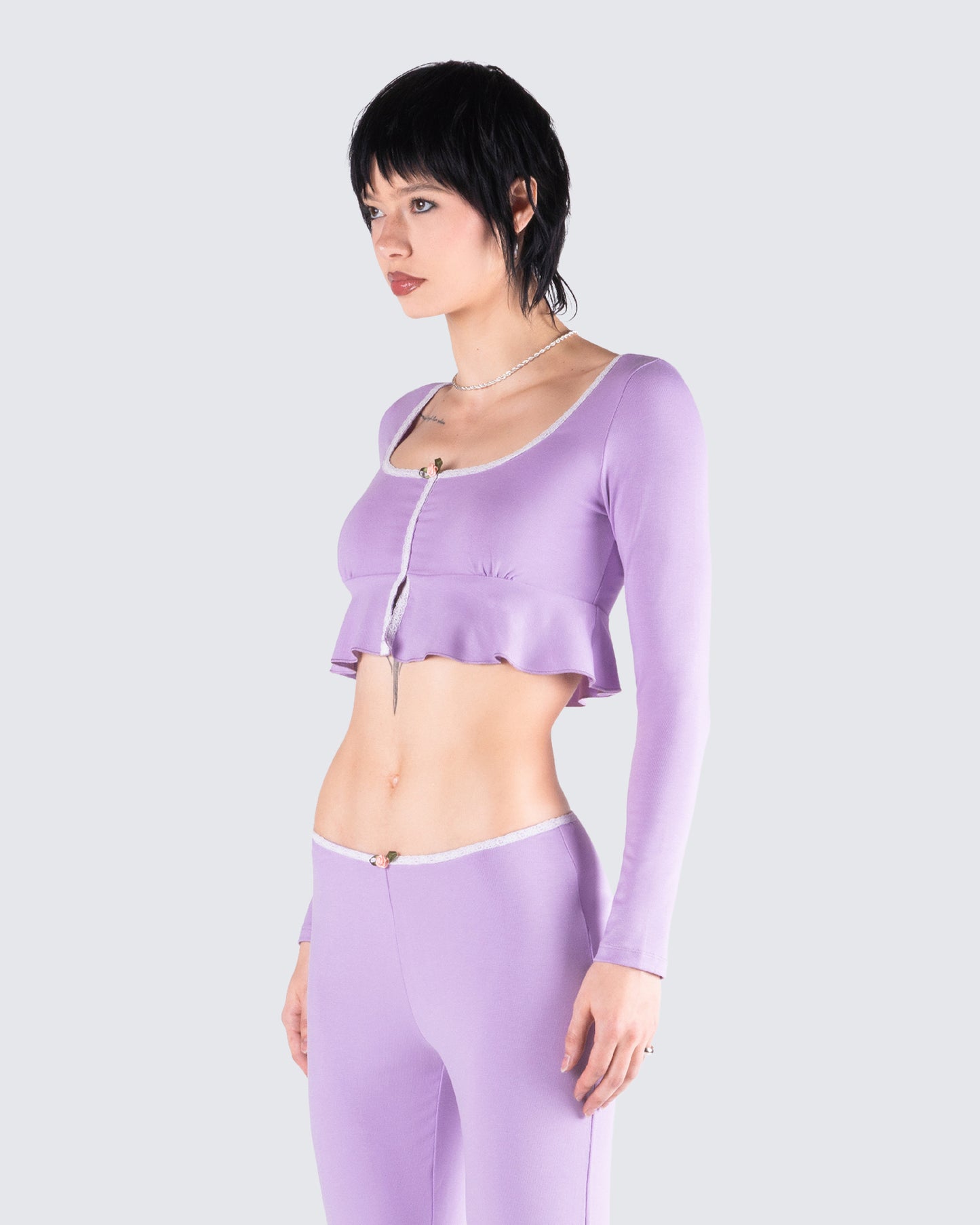 Scout Purple Rib Flyaway Top