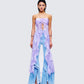 Sela Lavender Printed Midi Top model front