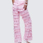 Senara Pink Ruffle Tier Pant