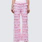 Senara Pink Ruffle Tier Pant model front