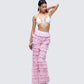 Senara Pink Ruffle Tier Pant