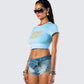 Seraina Aqua Graphic Top