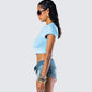 Seraina Aqua Graphic Top