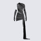 Serena Black Mini Dress and Gloves 3d product front