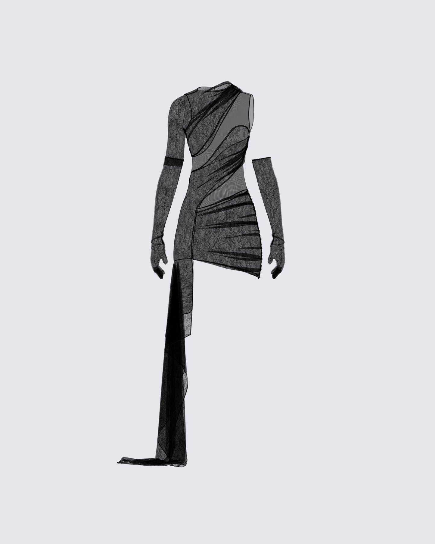 Serena Black Mini Dress and Gloves