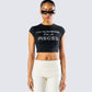 Shirin Black Pisces Rhinestone Top model front