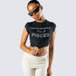 Shirin Black Pisces Rhinestone Top