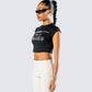 Shirin Black Pisces Rhinestone Top
