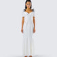 Sia White Puff Sleeve Maxi Dress model front