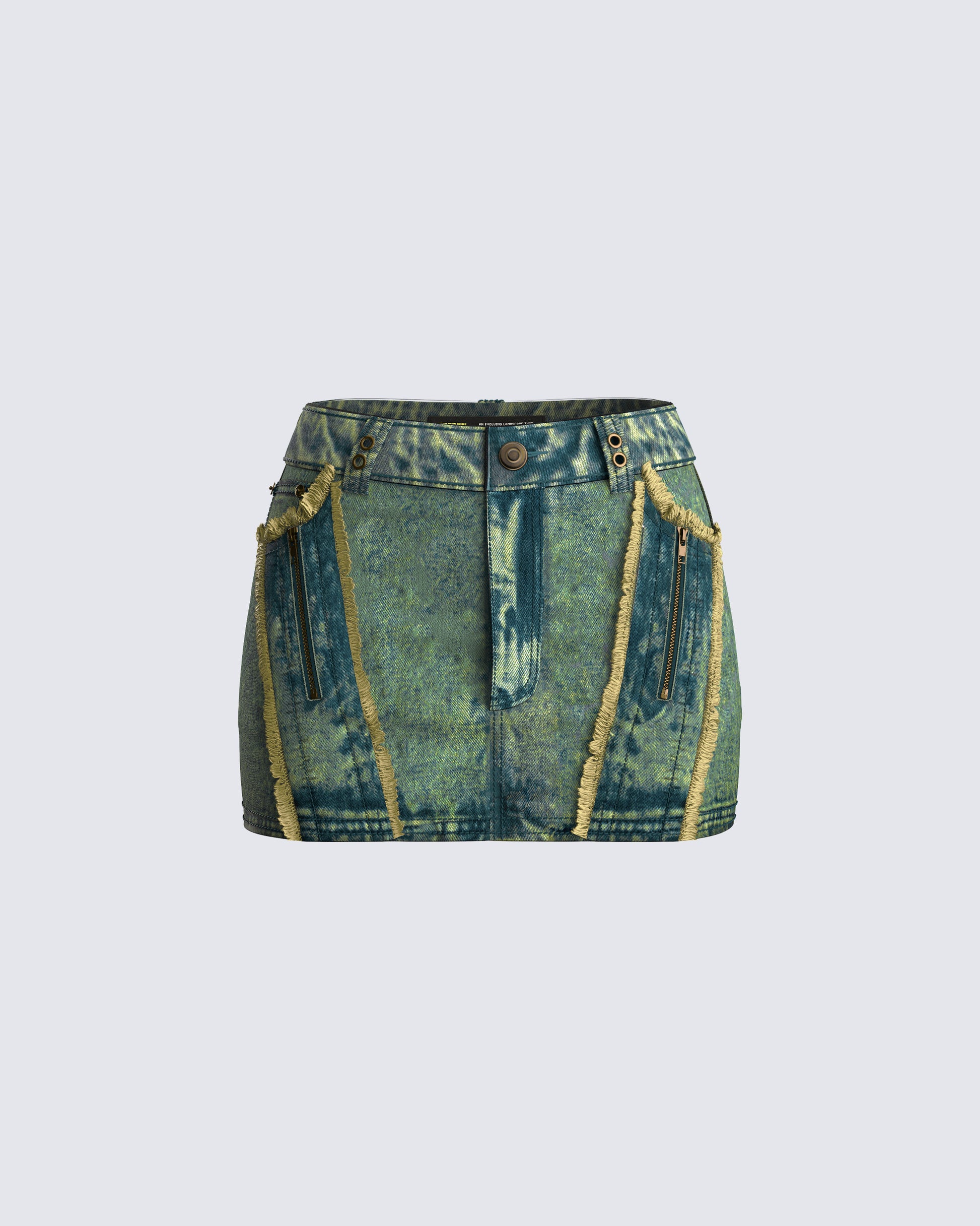 Sima Green Tint Denim Mini Skirt product front