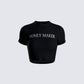 Gwendolyn Black Jersey Graphic Top 3d product front