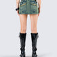 Sima Green Tint Denim Mini Skirt