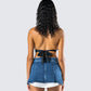Simmi Black Halter Drape Top