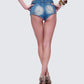 Sol Blue Belted Mini Denim Short