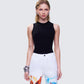 Sonny Black Rib Tank Top model front