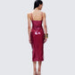 Soraya Burgundy Midi Dress