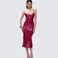 Soraya Burgundy Midi Dress