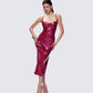 Soraya Burgundy Midi Dress