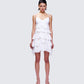 Sorel Ivory Tiered Ruffle Dress model front