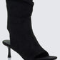 Stormi Black Faux Suede Open Toe Slouch Boots