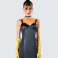Surya Yellow Satin Gloves model front