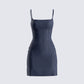 Suzanne Navy Pinstripe Mini Dress 3d product front