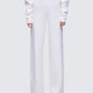 Sylvana Cream Knit Oversized Pants model front