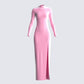 Eira Pink Backless Midi Dress product front