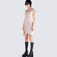 Tai Beige Jersey Ruffle Dress