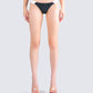Taika Black Shirred Bikini Bottom model front