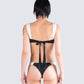 Taika Black Shirred Bikini Top