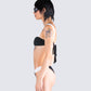 Taika Black Shirred Bikini Top