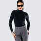 Tana Black Mockneck Top