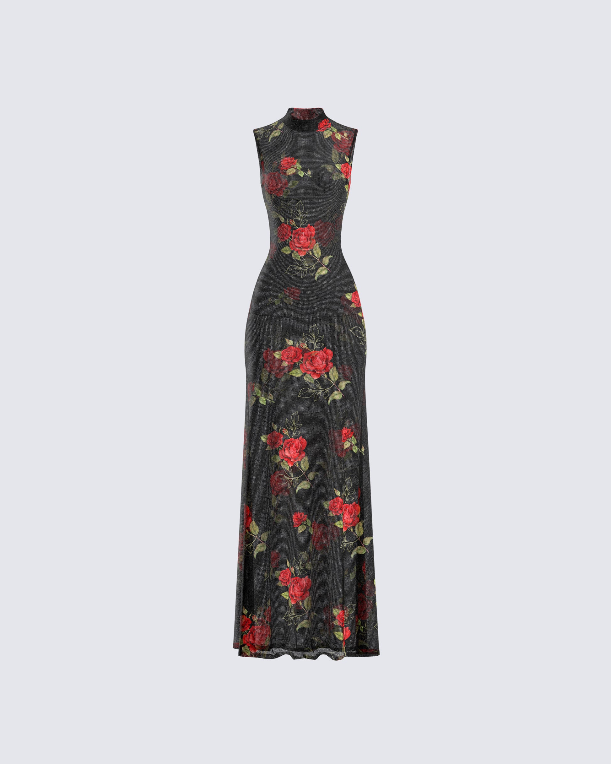 Tata Rose Print Mesh Maxi Dress 3d product front