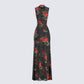 Tata Rose Print Mesh Maxi Dress