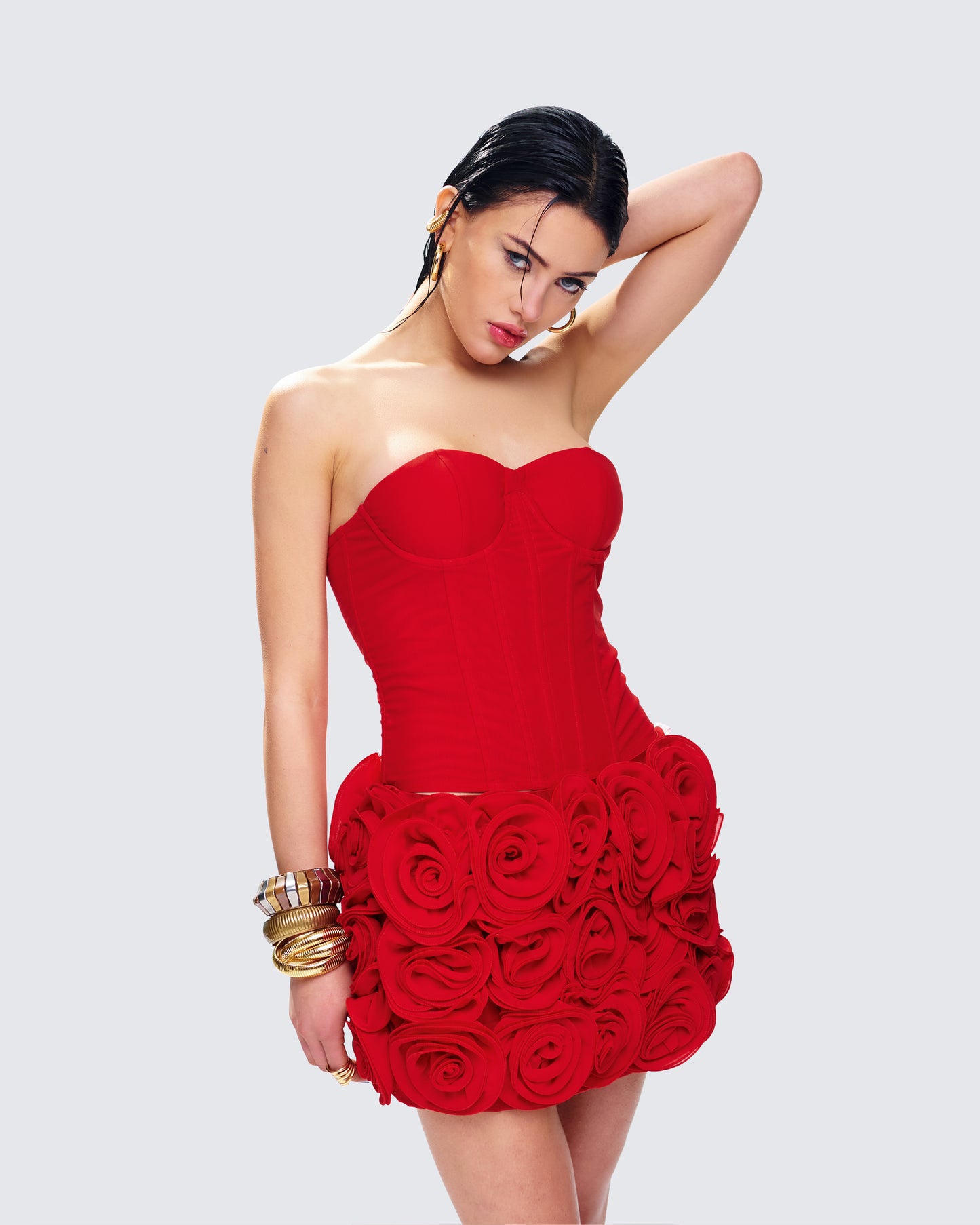 Tayah Red Rosette Set
