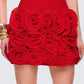 Tayah Red Ruffle Applique Mini Skirt