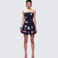 Teagan Navy Pinstripe Mini Dress model front