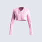 Teresa Pink Heart Button Jacket 3d product front