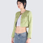 Tess Green Tweed Crop Jacket