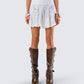 Teya White Pattern Mini Skirt model front