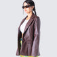 Thea Brown Vegan Leather Blazer
