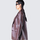 Thea Brown Vegan Leather Blazer