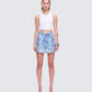 Thea Floral Denim Set model front