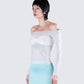 Theo White Sheer Knit Top