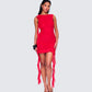 Tiana Red Ruffle Rosette Dress
