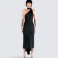 Toni Black One Shoulder Dress model front